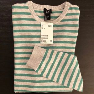 100% cotton stripped mens sweater